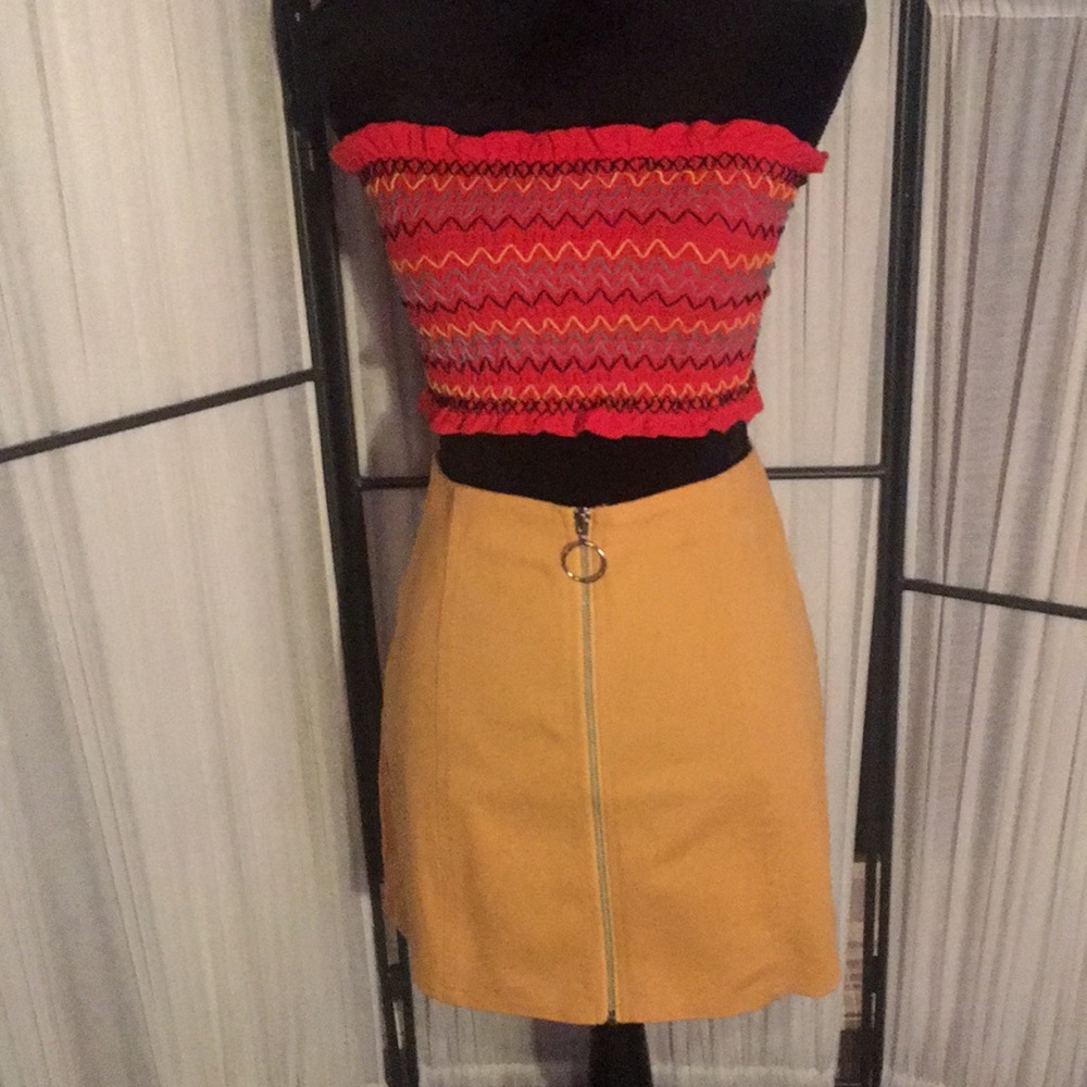 New Tube Top and Denim Mini Skirt